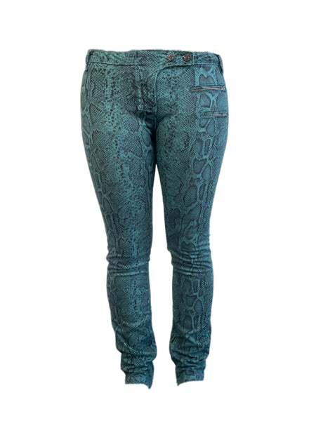 Maison Scotch Women's Green All Over Print Pants #850 29/32 NWT