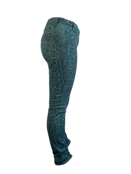 Maison Scotch Women's Green All Over Print Pants #850 29/32 NWT