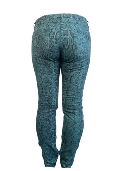 Maison Scotch Women's Green All Over Print Pants #850 29/32 NWT