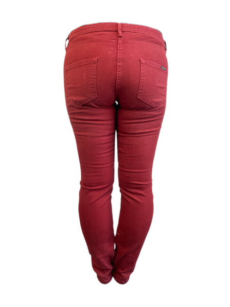 Maison Scotch Women's Burgundy Knee Details Pants #850 NWT