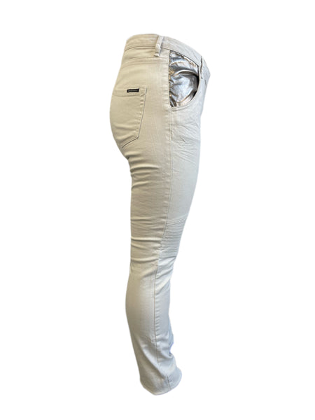 Maison Scotch Women's White Low Rise Zip Details Pants #850 31/32 NWT