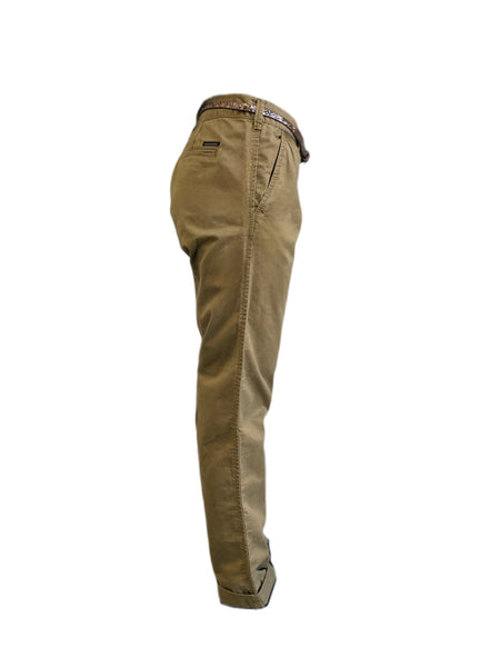 Maison Scotch Women's Brown Belted Chinos Pants #860 30/32 NWT