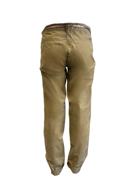 Maison Scotch Women's Brown Belted Chinos Pants #860 30/32 NWT