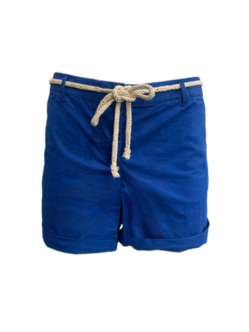 Maison Scotch Women's Blue Belted Cuffed Shorts #896 31 NWT
