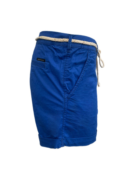 Maison Scotch Women's Blue Belted Cuffed Shorts #896 31 NWT