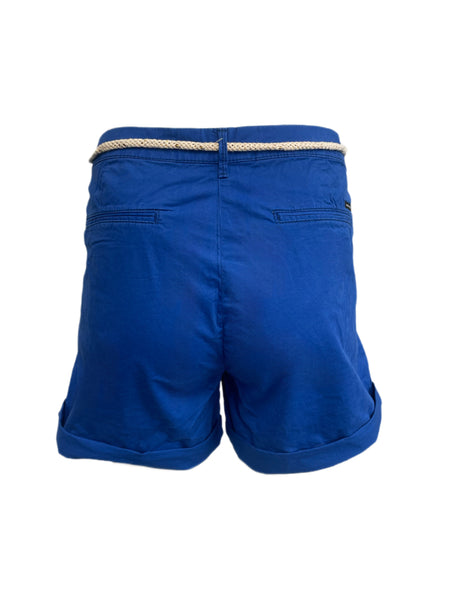 Maison Scotch Women's Blue Belted Cuffed Shorts #896 31 NWT
