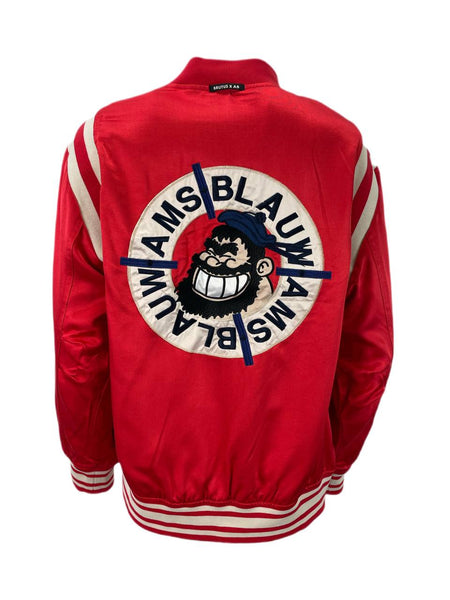 SCOTCH & SODA Men's Red Satin Popeye Retro Bomber #900 M NWT