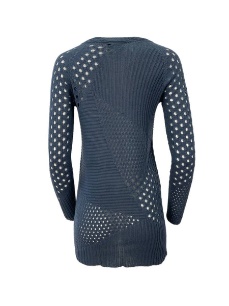 RICHARD CHAI Women's Blue Patchwork Crochet #9F11 NWT