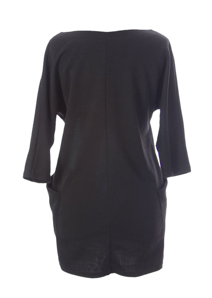 9FASHION Maternity Women's Odette Embelished Dress w/Pockets Small Black