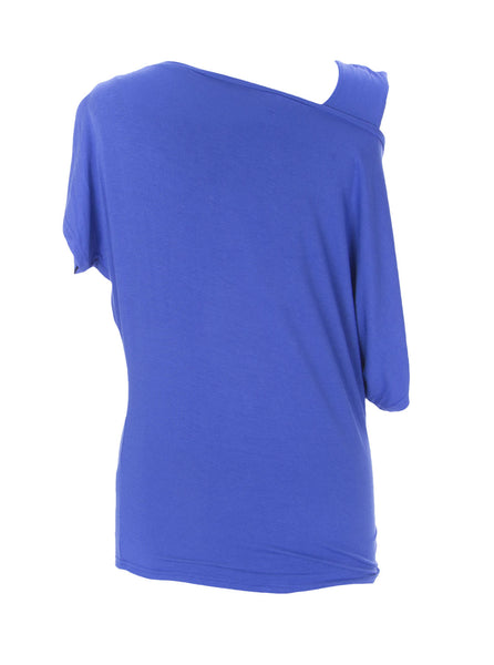 9FASHION Maternity Women's Andrea Blue Off-Shoulder Blouse Sz S $84 NEW