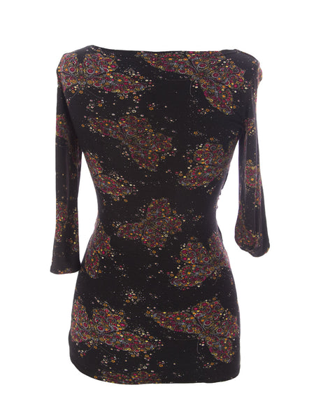 9 FASHION Maternity Elena Multi-Color Butterfly 3/4 Sleeve Blouse $72 NWT