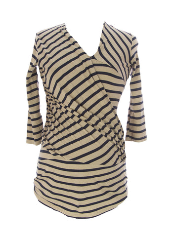 9FASHION Maternity Women's Gosella II Multi Striped Blouse Sz S $72 NEW