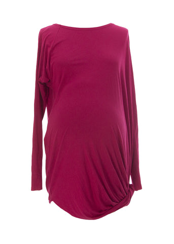 9FASHION Maternity Women's Senura Raspberry Hi-Low Tunic Sz S $79 NEW