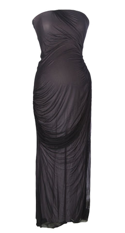 9FASHION Maternity Women's Tessa Strapless Gown Dress, Small, Black