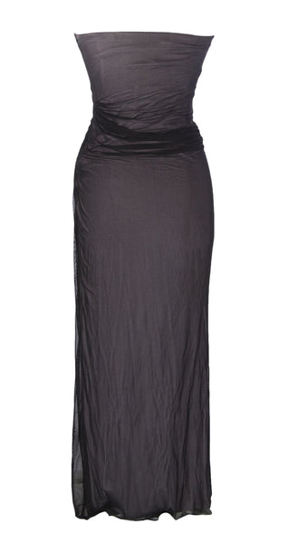 9FASHION Maternity Women's Tessa Strapless Gown Dress, Small, Black