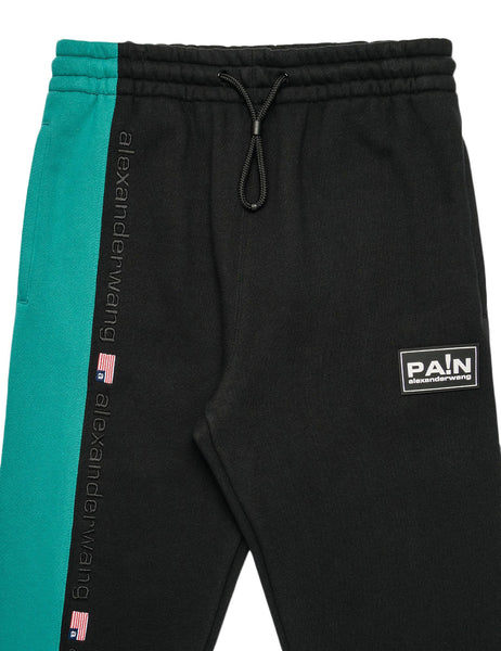ALEXANDER WANG Men's Black/Jade Colorblock Sweatpants NWT