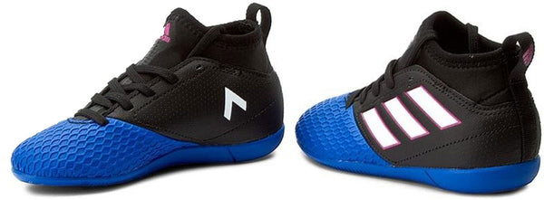 ADIDAS Boy's Ace 17.3 In J Shoes, Core Black/Footwear White/Blue