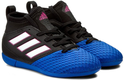 ADIDAS Boy's Ace 17.3 In J Shoes, Core Black/Footwear White/Blue