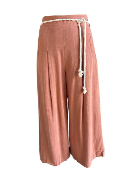 LOST IN LUNAR Women's Orange Adrian Wide Leg Crop Pants Size XS NWT