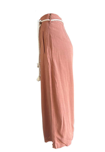 LOST IN LUNAR Women's Orange Adrian Wide Leg Crop Pants Size XS NWT