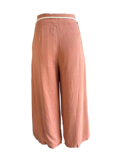 LOST IN LUNAR Women's Orange Adrian Wide Leg Crop Pants Size XS NWT
