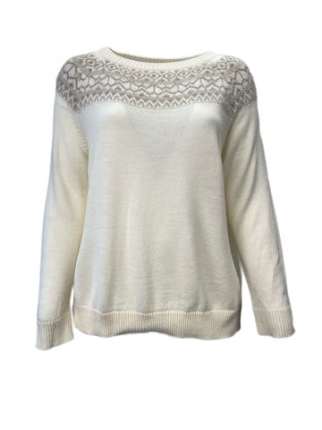 Marina Rinaldi Women's White Agenzia Knitted Pullover Sweater Size XL NWT
