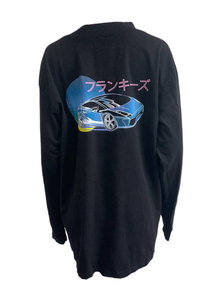 Aiello by Frankies Women's Black Logo Long Sleeve Tee One Size NWOT