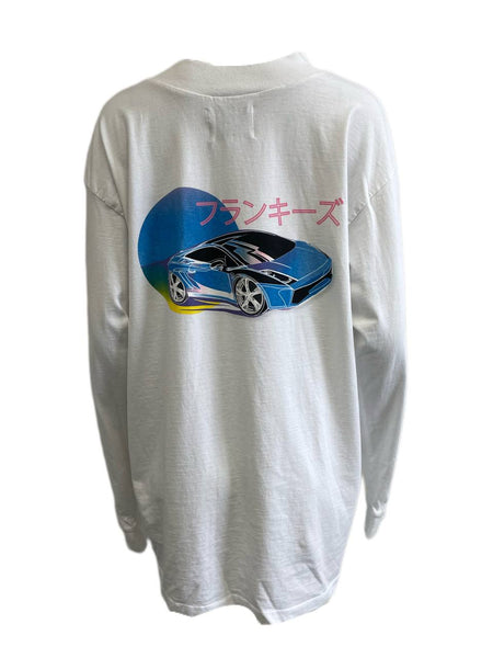 Aiello by Frankies Women's White Logo Long Sleeve Tee One Size NWT