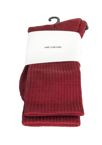 AIME LEON DORE Men's Red Crew Socks One Size Fits All NWT