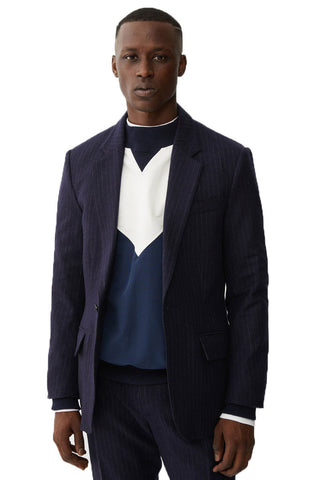 AIME LEON DORE Men's Navy Pinstripe Wool Cashmere Blend Sports Coat NWT