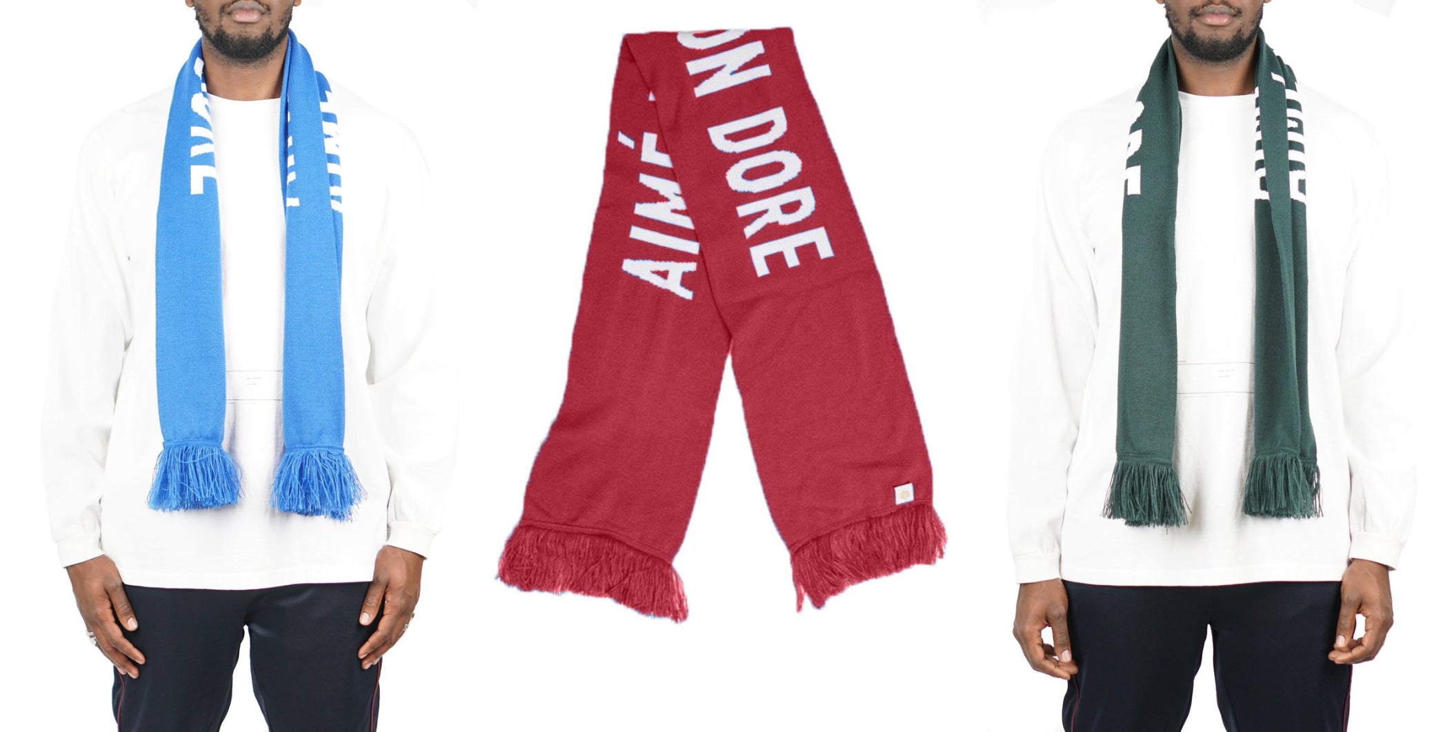 AIME LEON DORE Men's Jacquard Knit Logo Scarf NWT – Walk Into Fashion