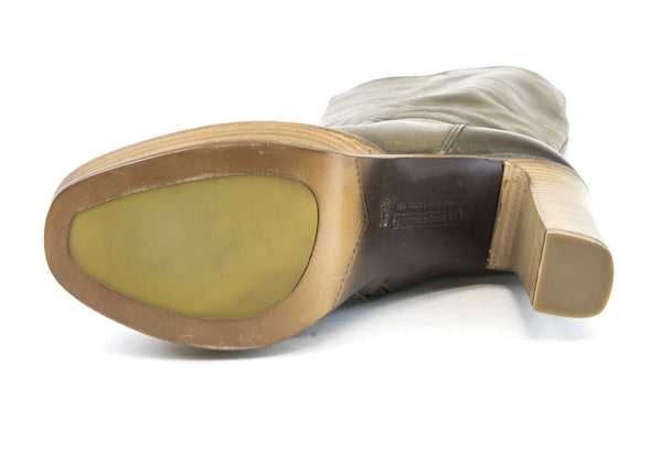 ALBERTO FERMANI Women's Brown Leather Heeled Boots Size 7 NWD