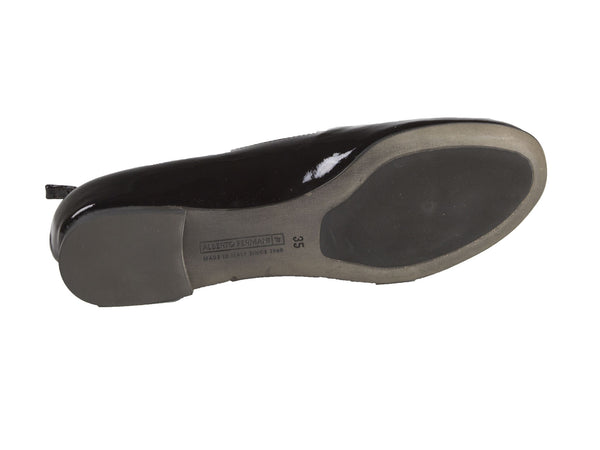 ALBERTO FERMANI Women's Brown Leather Bridge T-Strap Flats Floor Model