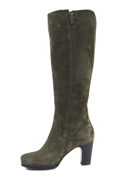 ALBERTO FERMANI Women's Green Bosco Suede Knee Boots Size 6.5 Floor Model