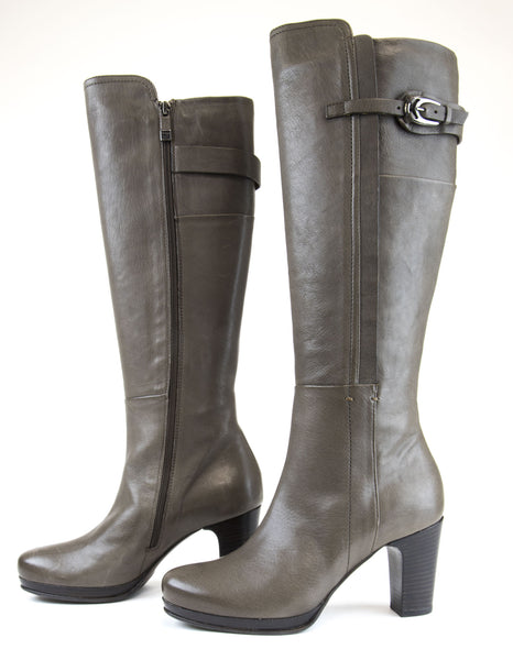 ALBERTO FERMANI Women's Brown Leather Heeled Calf Boots Size 7 NWD