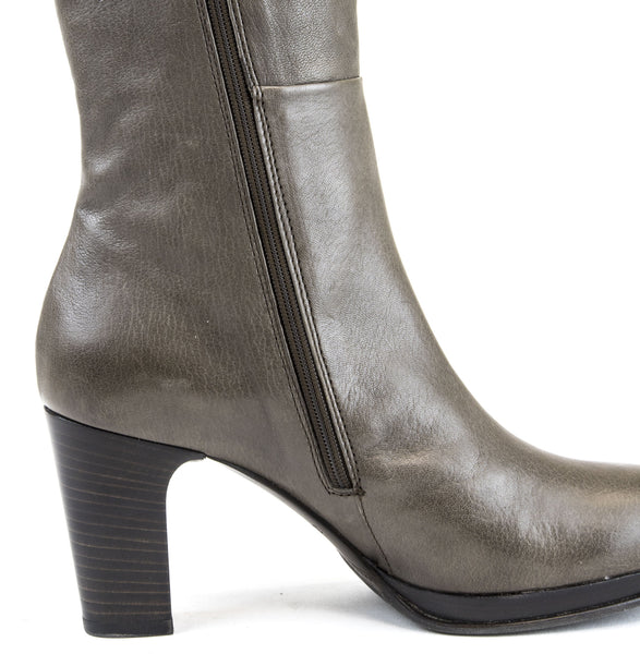 ALBERTO FERMANI Women's Brown Leather Heeled Calf Boots Size 7 NWD