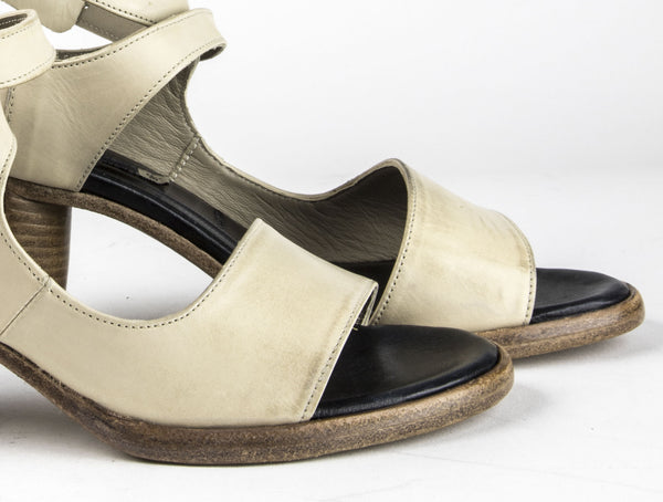 ALBERTO FERMANI Women's Beige Leather Isola Heeled Sandals Size 8.5 NWD