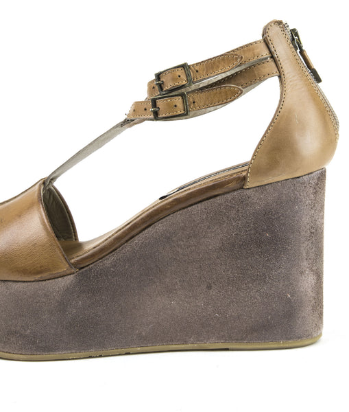 ALBERTO FERMANI Women's Toffy Sella Leather Vada Wedge Sandals Size 10.5 NWD