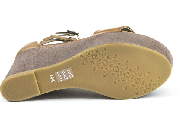 ALBERTO FERMANI Women's Toffy Sella Leather Vada Wedge Sandals Size 10.5 NWD