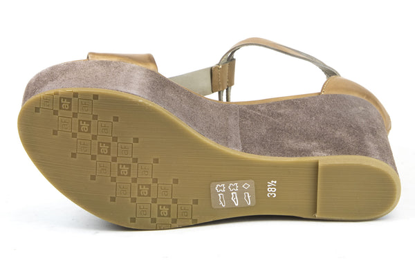 ALBERTO FERMANI Women's Toffy Sella Leather Vada Wedge Sandals Size 8.5 NWD