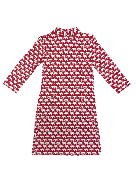 ELIZABETH MCKAY Women's Red Elephant Alexia Shirt Dress $255 NEW