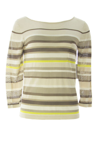 VELVET by Graham & Spencer Women's Striped Viscose Blend Boat Neck Top $129 NEW