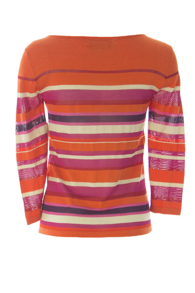VELVET by Graham & Spencer Women's Striped Viscose Blend Boat Neck Top $129 NEW