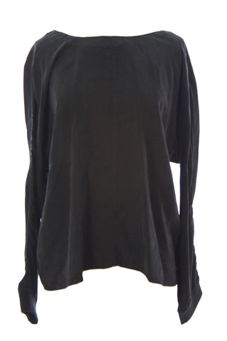 SURFACE TO AIR Women's Black V-Cut Back Ana Blouse Sz 40 $370 NEW