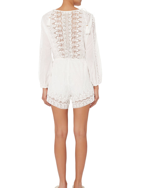 LOVESHACKFANCY Women's Anais Playsuit $345 NEW