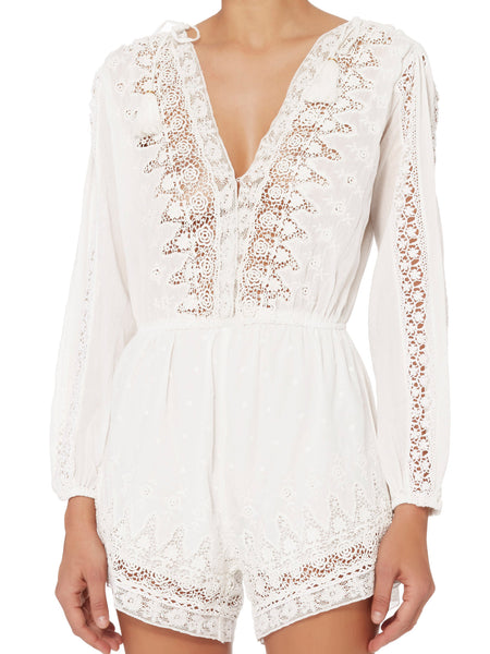 LOVESHACKFANCY Women's Anais Playsuit $345 NEW