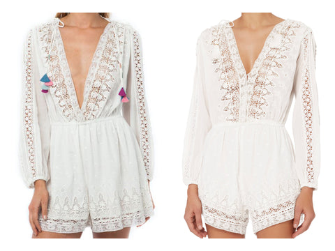 LOVESHACKFANCY Women's Anais Playsuit $345 NEW