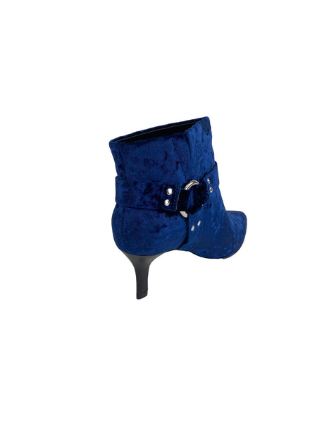 OPENING CEREMONY Women's Sage Velvet Booties, Eclipse Blue