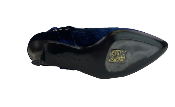 OPENING CEREMONY Women's Sage Velvet Booties, Eclipse Blue