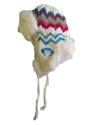 Appaman Toddler Girl's White Knit Little Port Ear Trapper Hat Sze 50 cm NWOT